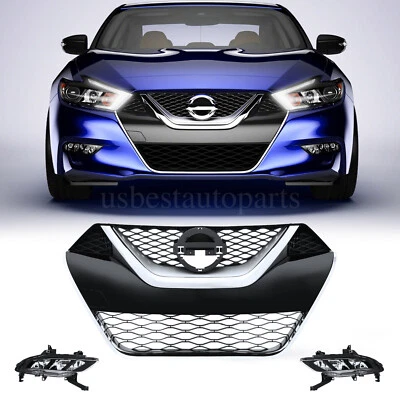 Front Grill Grille Fog Driving Light Lamp Pair For 2016 2017 2018 Nissan Maxima - Image 1 of 4