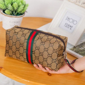 Mujeres Lujo Cartera Portátil Cosmético Bolso de Mano con Muñequera Extraíble Correa Bolsas - Imagen 1 de 4