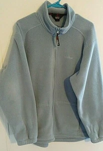 Vintage LL Bean Womens Fleece Jacket Size L Lt Blue Drawstring Waist Made in USA - Picture 1 of 4