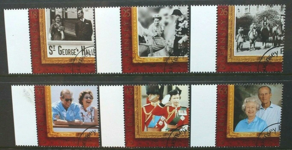 GUERNSEY 1997 Golden Wedding Queen Elizabeth II & Philip. Set of 4 USED SG754/59 - Image 1 of 1