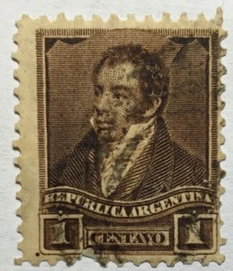 Argentina Scott #93 Rivadvia 1c Brown Used - Picture 1 of 2