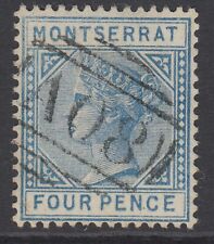 SG 11 Montserrat 1884-85. 4d blue. Very fine used, good colour & well centred...