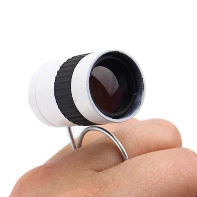 New 2.5x17.5 HD Mini Portable Finger Buckle Pocket Monocular Telescope White 17 - Image 1 of 3