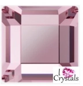 LIGHT ROSE Pink 6mm SQUARE IHC 2400 Austrian Crystal Flatback Rhinestone 36 pcs - Picture 1 of 2