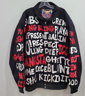 Rare Jeff Hamilton Hip Hop Rap Music Lyrics All Over Leather Wool Jacket Men 3Xl