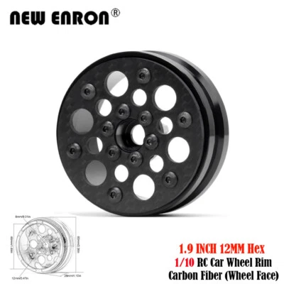 Carbon Fiber 1.9 Wheel Rims Beadlock +0.35mm Offset for 1/10 TF2 AXI03007 VS4-10 - Image 1 of 4