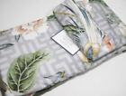 Williams Sonoma Home Gray Greek Key Bird Floral Sateen Full Queen Duvet Cover