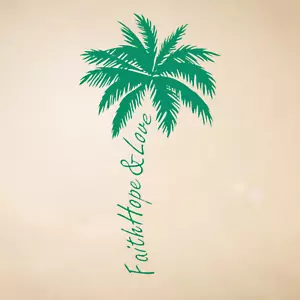 Faith Hope Love Palm Tree Vinyl Decal Sticker - Car Window, Laptop, Water Bottle - Picture 1 of 14