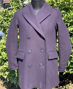 Burberry Brit Pea Coat Buttons Long Trench Coat Jacket Size M 8 Uk 40 IT - Picture 1 of 23