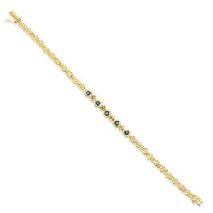 Brazalete tenis diamantes zafiro oro amarillo 14k - Imagen 1 de 4