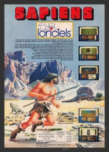 Sapiens 1980s Video Game Print Advertisement Ad 1988 U.K. Exclusive - Picture 1 of 1