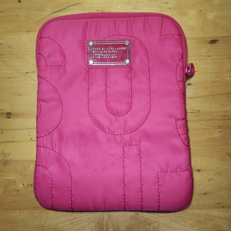 MARC BY MARC JACOBS iPad Case Pink 8” X 10.5” Quilted Nylon - Image 1 of 4