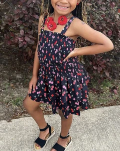 Jolie & Joy Girls size XL 14/16 2pc Tank Skirt Set Cherry Black Red New - Picture 1 of 4