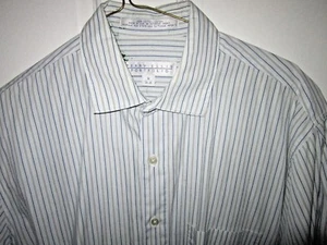 Perry Ellis Portfolio Men's Dress Shirt Stripe Button Down Long Sleeve 16 34/35 - Picture 1 of 6