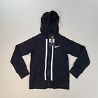 Nike Girls Sweater Youth Small Black Hoodie Full Zip Jersey Long Sleeve Outdoors