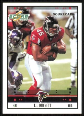 2005 Score Scorecard #16 T.J. Duckett /599 - Image 1 of 2
