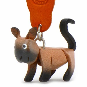 Schlüsselanhänger Leder Somali Katzen Tier Figur Frauen Kinder Mädchen - Bild 1 von 7