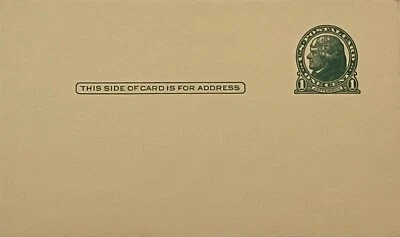 NOS 1 CENT JEFFERSON POSTAL CARD, UNUSED, BLANK. - Image 1 of 3