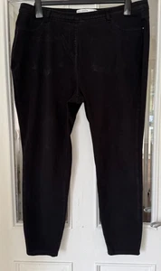FAB NEXT BLACK COTTON MIX STRETCH JERSEY DENIM STRAIGHT LEG LEGGINGS - SIZE 20!! - Picture 1 of 6