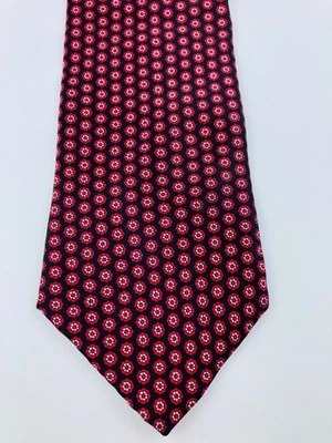 Corbata Ashford & Brooks 100 % seda hecha a mano para hombre negra/roja/blanca geométrica usada en excelente estado #0061 Foto 1 de 4