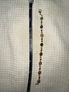 Multicolored egyptian scarab beetle link bracelet - Picture 1 of 3