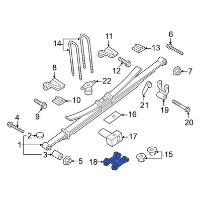 For Ford F-350 Super Duty 2017-2022 Ford HC3Z5796A Rear Leaf Spring Plate - Изображение 1 из 4