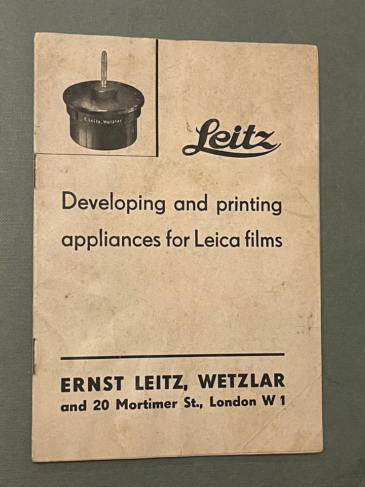 Leitz Developing & Printing appliances for Leica Films, 1937 Paper Booklet - Image 1 of 1