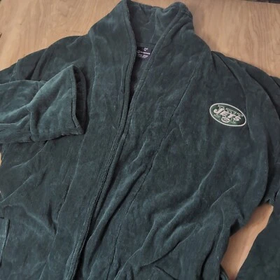 NFL New York Jets Silk Touch Robe Spa McArthur Velour Shawl One Size Fits Most - Image 1 of 4