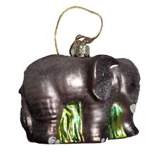 Kurt S. Adler Elephant  Polonaise Christmas Ornament Blown Glass Wildlife 