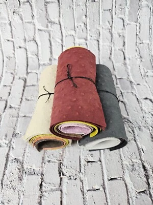 Retazos de patrón de avestruz en relieve | Recortes | Piezas | Paquete (tamaño pequeño) cuero Foto 1 de 4