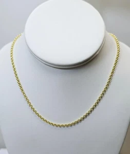 14 Karat Echt Gelbgold Rolo Gliederkette Halskette Halsband - Bild 1 von 5