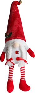 Christmas Dangle Leg Gnome Plush Figurine Gnomes Swedish Tomte Collectible Doll - Picture 1 of 9