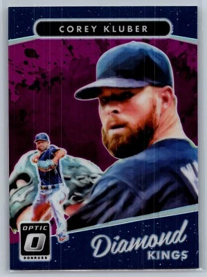 2017 panini donruss optic baseball corey kluber diamond kings purple prizm #8 - Image 1 of 2