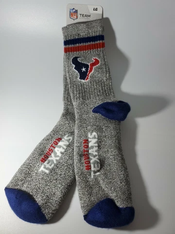 NFL Houston Texans Crew Socks Large 10-13 New Cover