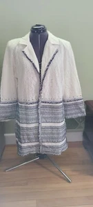 NWT Womens White Chico Cotton Embellished Eyelet White Topper Jacket Size 2 12 - Picture 1 of 8