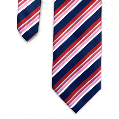Firenze Multicolor Stripe Men’s Necktie 3.5”x 58.5” All Silk Made In Italy - Image 1 of 4