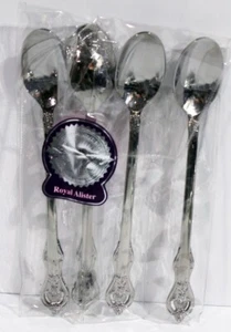 HERITAGE MINT Stainless Flatware 4 Pc Tea Spoons ROYAL ALISTER - NEW SEALED - Picture 1 of 2