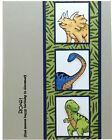 Carte de vœux d'anniversaire dinosaure pour enfants estampillée à la main