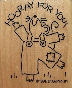 Rare-Retired Stampin Up Nice Notes Rubber Stamp - "Hooray for You" - Graduation - Picture 1 of 2