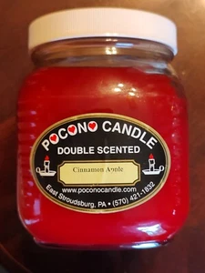 Pocono Candle PA 28 oz. Large Double Scented, Double Wick Jar New Cinnamon Apple - Picture 1 of 6