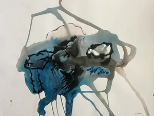 Abstract Mixed Media Painting On Paper 18 x 24” Contemporary Artwork - Picture 1 of 1