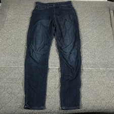 Uniqlo Jeans Mens 27 High Rise Tapered Blue Stretch Denim Pants Zip Fly