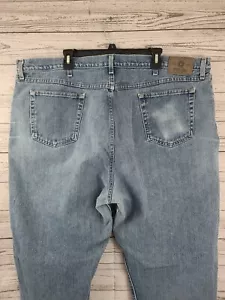 Pantalones de mezclilla azul claro para hombre Wrangler talla 46x32 ¡Desgastados en todos los lugares correctos! - Imagen 1 de 12