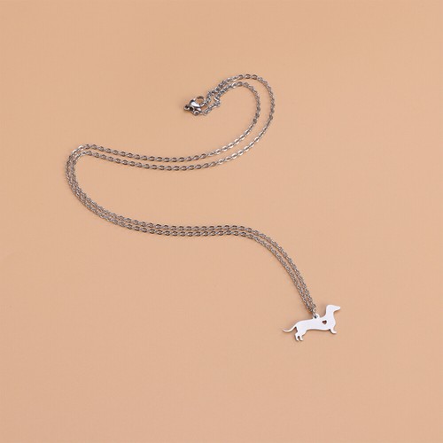 VETEMENTS Collana donna bassotto acciaio inox abbigliamento maglione catena ciondolo animale