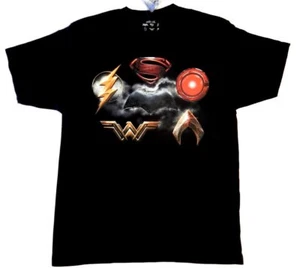 Justice League Superman Batman The Flash DC Comics Superhero Black Mens T Shirt - Picture 1 of 4