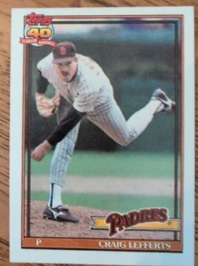 Craig Lefferts San Diego Padres 1991 Topps Baseballkarte #448 NEUWERTIG - Bild 1 von 2