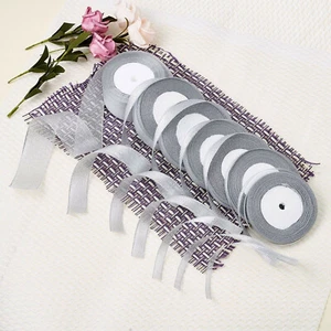20 Meter Schleifenband Geschenkband doppelseitig Organza 6-38mm silber Polyeste - Picture 1 of 5