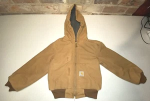 Carhartt YYJ158 BRN Brown Lined Jacket Boys Size XS 4/5 Hooded - Picture 1 of 4