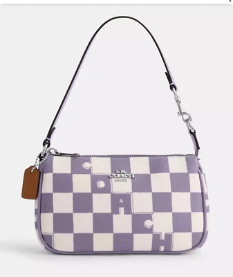 Coach Nolita 19 With Checkerboard Print Silver/Light Violet/Chalk Cr394 - Image 1 of 4