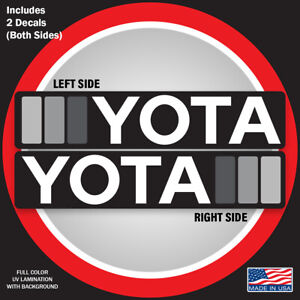 Yota Tri-color Bedside Decal For Toyota Lovers (Includes 2 Decals)